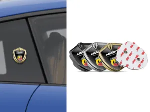 Fiat Abarth Metal Domed Emblem Minimal Style Universal Size